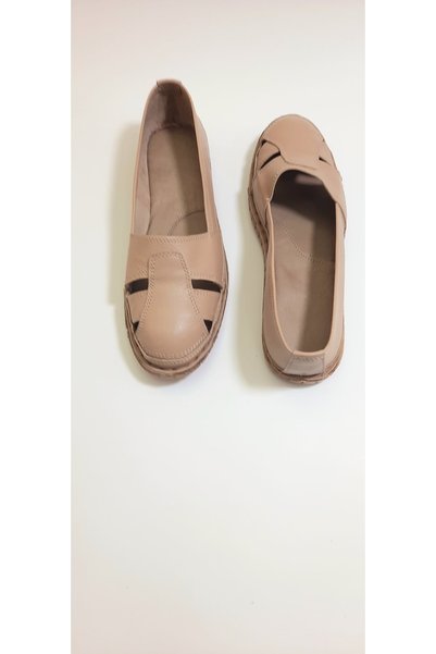 KAPAR 100% Genuine Cream Leather Slippers (Inside and Out)
