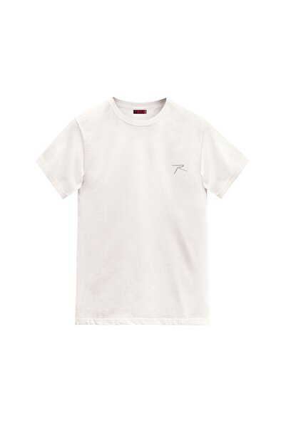 raru تي شيرت رجالي مصنوع من القطن بنسبة 100% باللون الأبيض Agnito