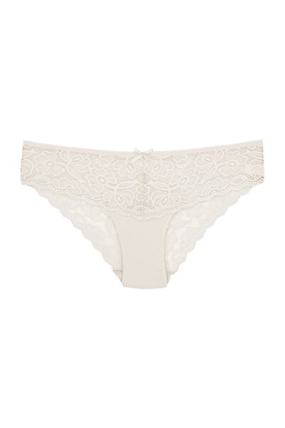 Zena 3-Piece Lace Cotton Fabric Detailed Women's Slip Panties
