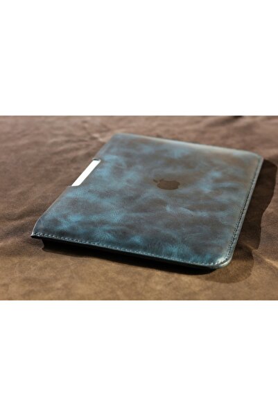 Hi Leather Adonis Macbook Air Hakiki Deri 13 Inç Kılıf Mavi