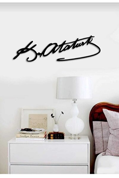 Atatürk Signature Wood Laser Cutting Souvenir 10k Decor