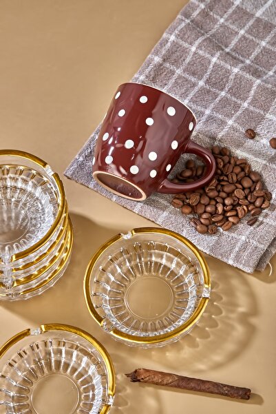 Zeryas Home 6 Adet Altın Yaldızlı Kül Tablası