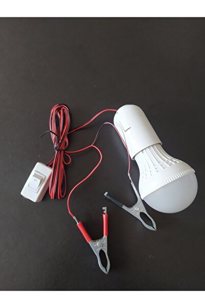 DİBA AVM 12 Volt Çok Amaçlı Oto Seyyar Lamba Kıskaçlı Akü Kutub Başı Baglantılı