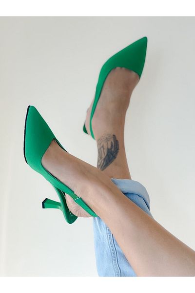 irmona Pantofi cu toc verde Zari