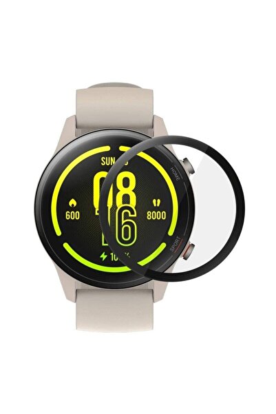 piblue Xiaomi Mi Watch Tam Kaplayan Temperli Cam Full Ekran Koruyucu Siyah