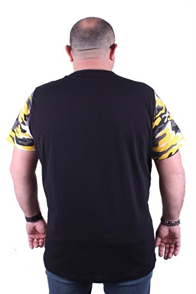 Starbattal Plus Size Men's Camouflage T-Shirt with Pockets 23145 Mustard