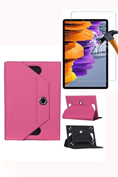 piblue General Mobile E-tab 5 10" Universal Dönerli Standlı Kılıf + Ekran Kor...