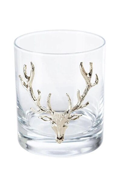 Jurjum Viski Bardak 4’lü Gümüş Geyik Figürlü Yılbaşı