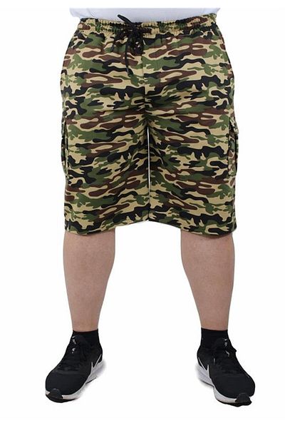 Starbattal Plus Size Commando Camouflage Men's Combed Cotton Shorts 23606 Beige