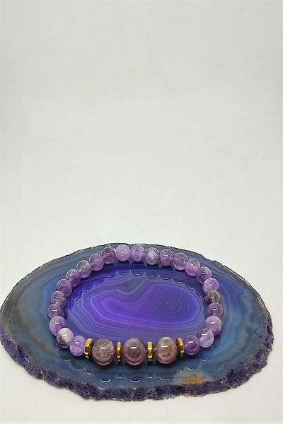 badeaccessories Certified Amethyst Natural Stone Bracelet
