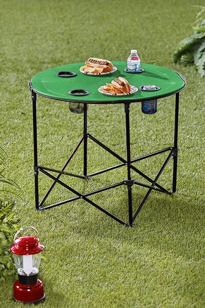 Binbirreyon Katlanabilir Kamp Masası Çantalı Yuvarlak 4 Kişilik 71cm Ha126