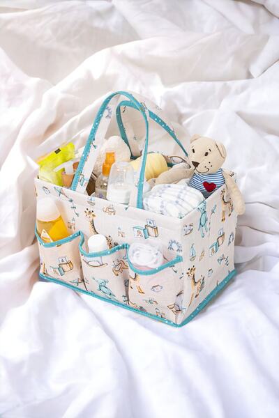 Milenay Mother Baby Care Bag, Baby Room Organizer, 30x20x21cm, Blue Color