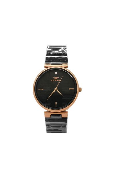 Tesbihane Black Color Straw Cord Women's Wristwatch Th-f21120a-r