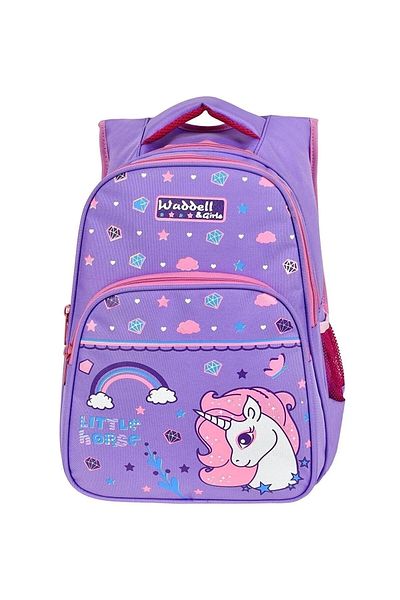barberri Rucsac și cutie de prânz cu licență pentru școala primară cu model unicorn liliac