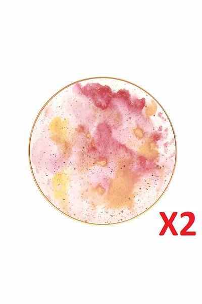 Porland Cosmos Pattern Flat Plate 17cm 2-pack 04alm006675