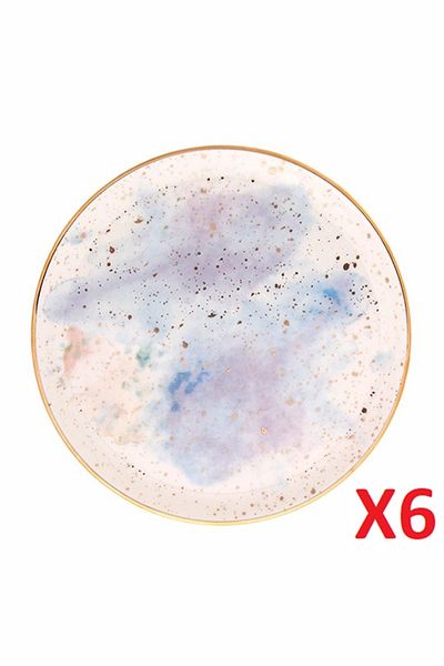 Porland Cosmos Pattern Flat Plate 24cm 6-Piece 04alm006667
