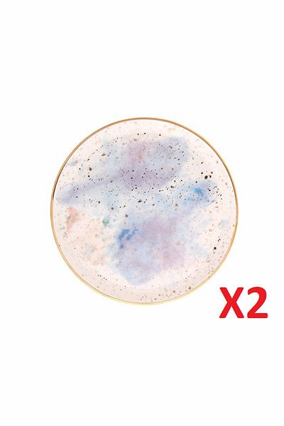 Porland Cosmos Pattern Flat Plate 17cm 2-pack 04alm006679