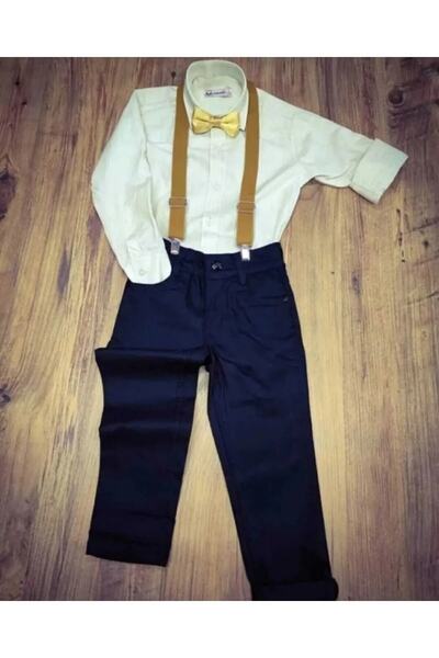Generic Brand Băiat 23 aprilie 19 mai Pantaloni Cămașă Costum 3 piese Noble223