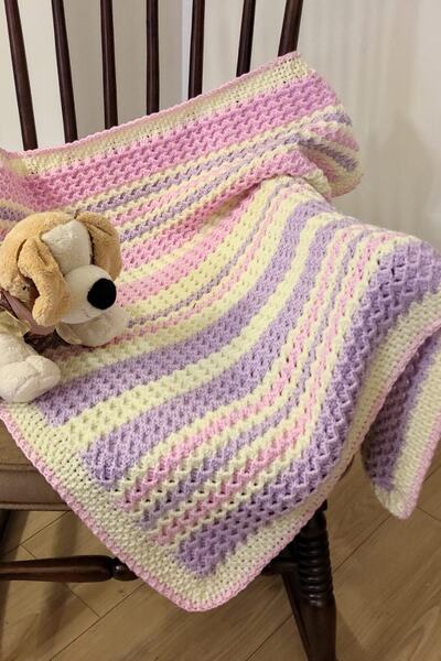 nftart.design Şeker El Örgüsü Puset Boy Bebek Battaniyesi