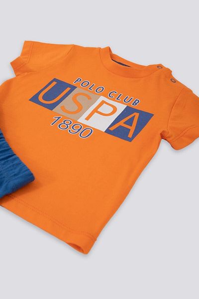 U.S. Polo Assn. Care Orange Baby T-shirt Set