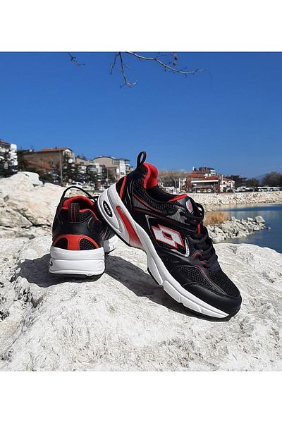 Lotto Athens Μαύρο-κόκκινο Memory Orthopedic Light Sports Shoes