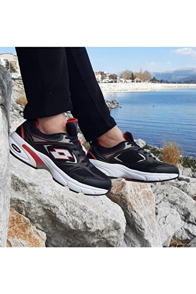 Lotto Athens Μαύρο-κόκκινο Memory Orthopedic Light Sports Shoes