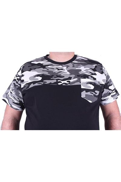 Starbattal Large Size Men's Camouflage T-Shirt with Pockets 23145 Fume