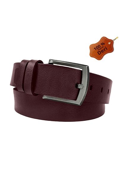 Bosskan Genuine Buffalo Leather Claret Red Jeans Belt Guarantees 4 Years