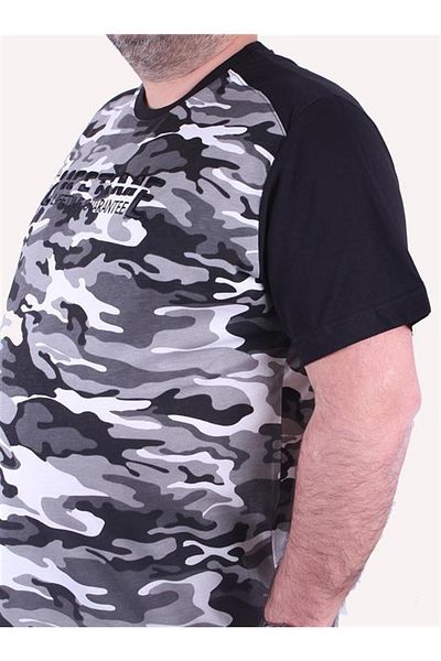 Starbattal Men's Big Size Shoulder Line Camouflage T-Shirt 23147 Fume