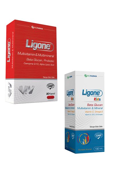 Ligone Beta Glucan 30 Capsules andKidsMultivitamin Syrup - 150 Ml