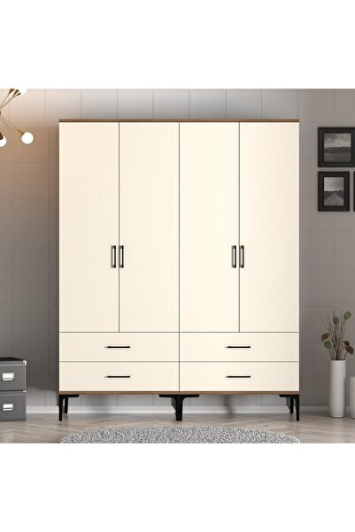 Variant Mobilya Kumsal 4 Kapılı Gardrop Tt - Krem