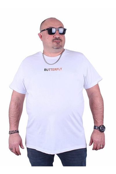 Starbattal Μπλουζάκι με λαιμόκοψη σε μεγάλο μέγεθος Butterfly 23107 Λευκό