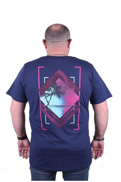 Starbattal Tricou cu gât roșu de mărime mare Paradise Island 23103 Marine
