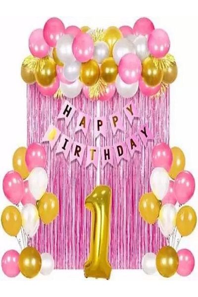 DÜVENCİ TİCARET 1st Birthday Decoration Combination Kit