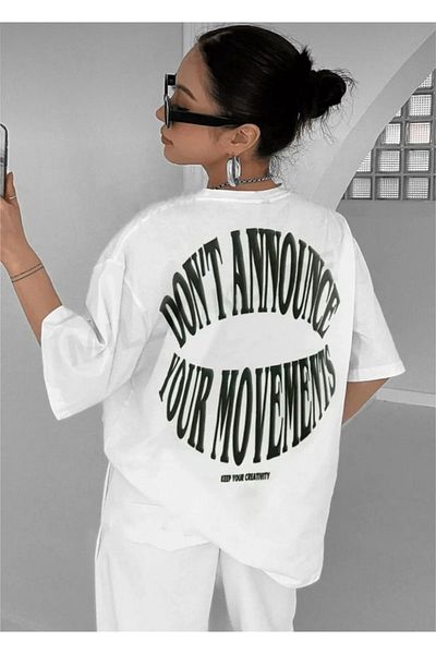 AFROGİYİM Γυναικείο μπλουζάκι Oversize με στάμπα