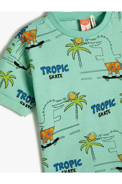 Koton 3smb10171tk Boy's T-shirt Green