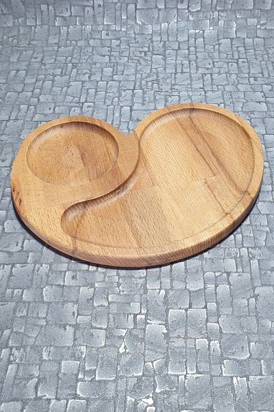 kozawoodart Wooden Beech Snack Bowl - Breakfast and Service - Presentation Plate Kz1011 Kzf1011n