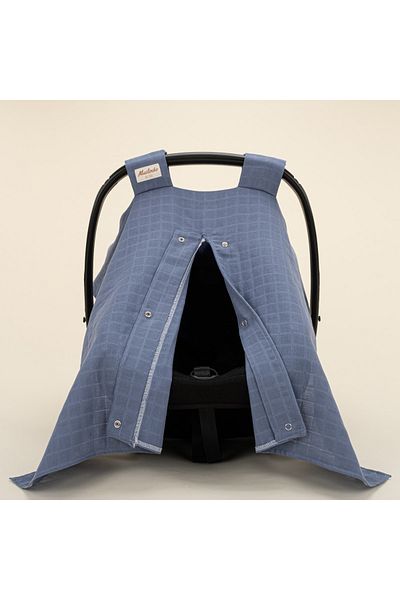 Yunikobaby Single Layer Muslin Stroller Cover - Indigo Muslin