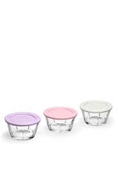 Paşabahçe Kapaklı Kase 3'lu Parça Karışık Renkli 10 Cm