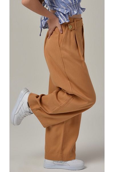 Çikoby Girl's Mustard Plaszo Trousers