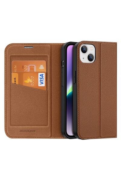 Dux Ducis Husă magnetică pentru iPhone 14 Plus Kılıf Skin X2 Series Pu Deri M...