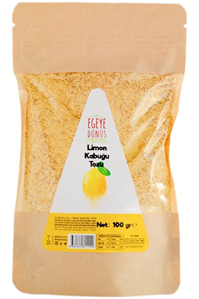 EGEYE DÖNÜŞ Glutensiz Limon Kabuğu Tozu - 100 Gr. (yüksek Aroma - Renk Verici - Katkı Koruyucu Içermez.)