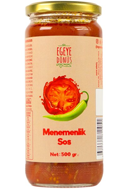 EGEYE DÖNÜŞ Ev Yapımı Yemek Için Hazır Menemenlik Sos Cam Kavanoz -500 gr