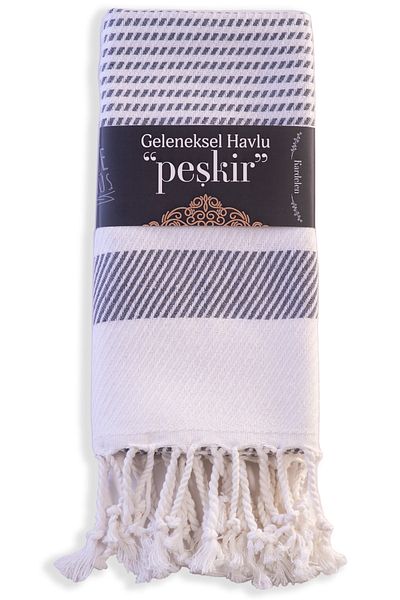 EGEYE DÖNÜŞ Traditional Towel Cotton Fabric Drying Cloth Peşkir 1 Piece Snowdrop - Gray