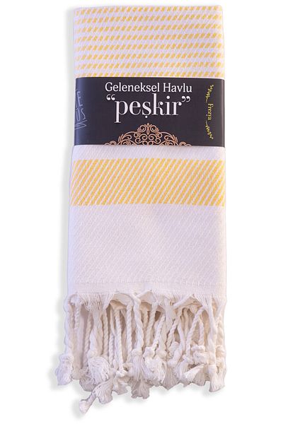 EGEYE DÖNÜŞ Traditional Towel Cotton Fabric Drying Cloth Peşkir 1 Piece Freesia - Yellow