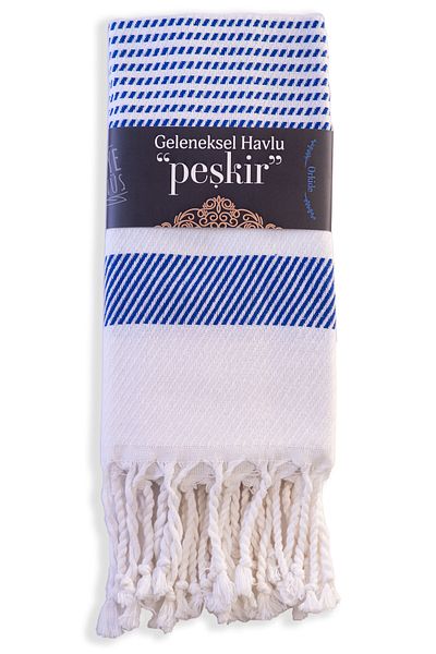EGEYE DÖNÜŞ Traditional Towel Cotton Fabric Drying Cloth Peşkir 1 Piece Orchid - Navy Blue