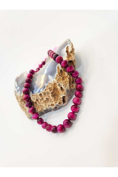 Yüksel Boncuk Σειρά από φυσική πέτρα 8 mm Pink Tiger Eye