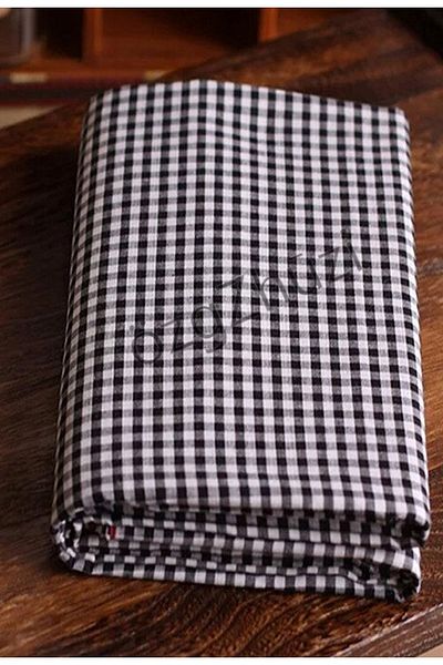 perlina home Plaid Black Cotton Fabric (UAreaways: shirt, dress, ecuvb. )