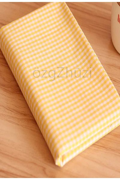 perlina home Plaid Yellow Cotton Fabric (UAreaways: shirt, dress, ecuvb. )