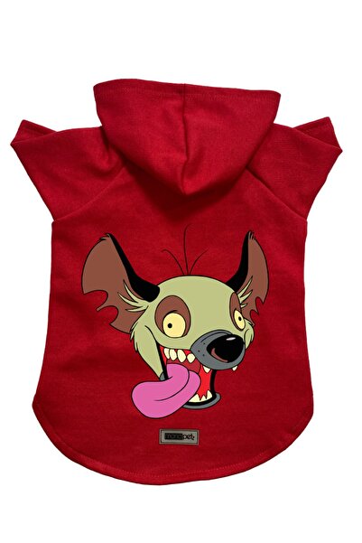 Monopetz سويت شيرت من الصوف بغطاء للرأس ملابس للكلاب والقطط - أحمر Ed001
